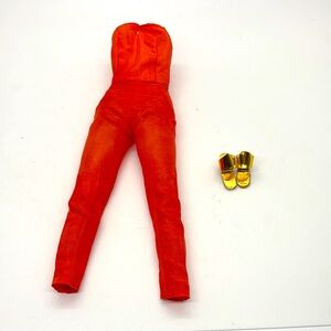 Barbie VTG Dinner at 8 Jumpsuit Orange Wedge Shoes